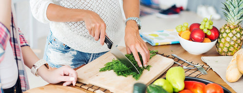 woman preparing healthy meal