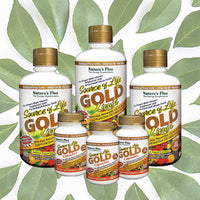 Nature’s Plus Source of Life GOLD products on leafy background