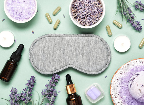 Grey sleep mask with lavender and essential oils