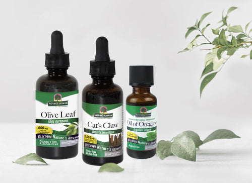 Nature's Answer products with green leaves