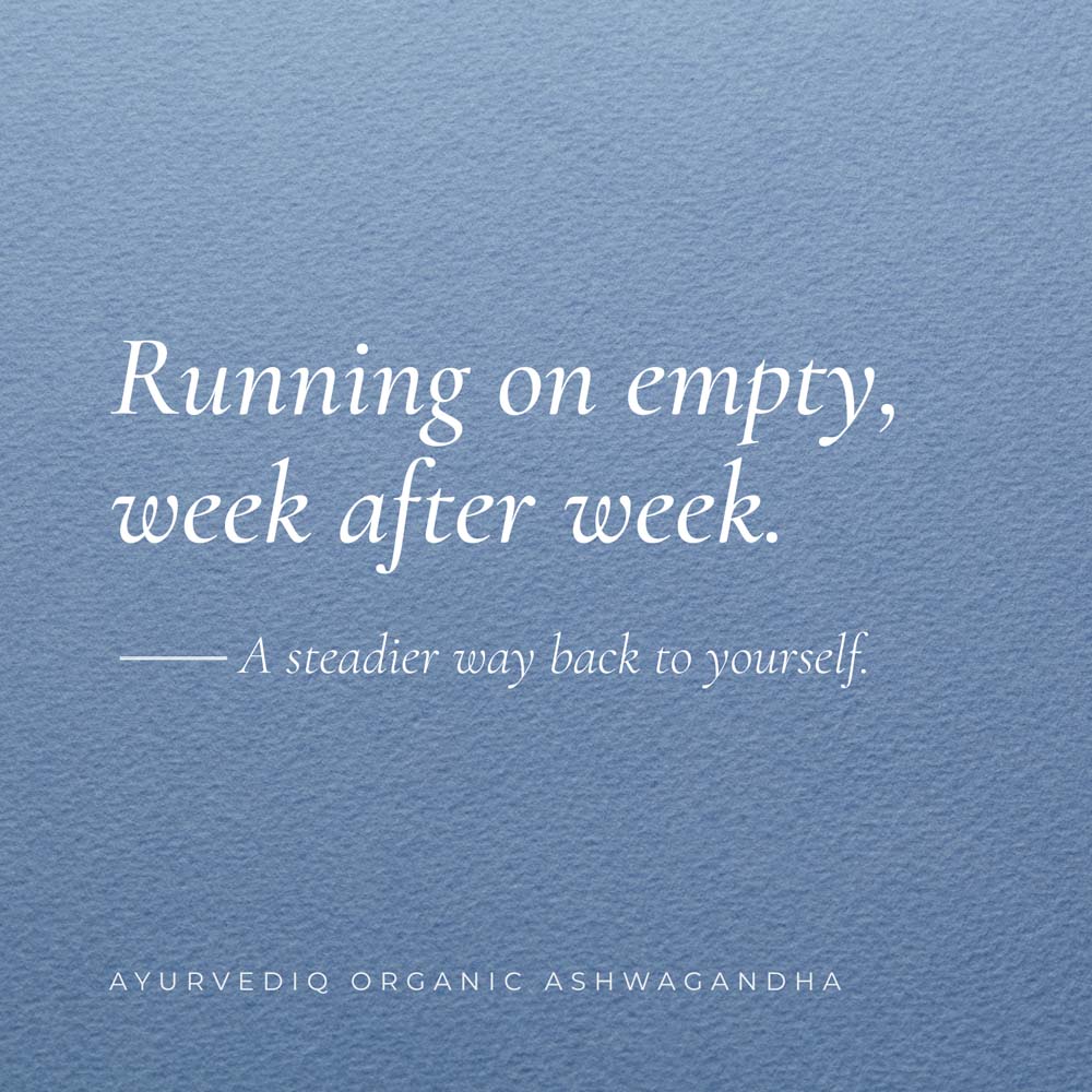 A square blue textured background with white text reading, &
