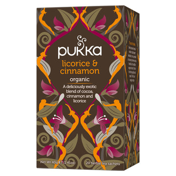 box of Pukka Organic Licorice &amp; Cinnamon Tea
