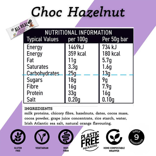 All Real Choc Hazelnut Protein Bar 