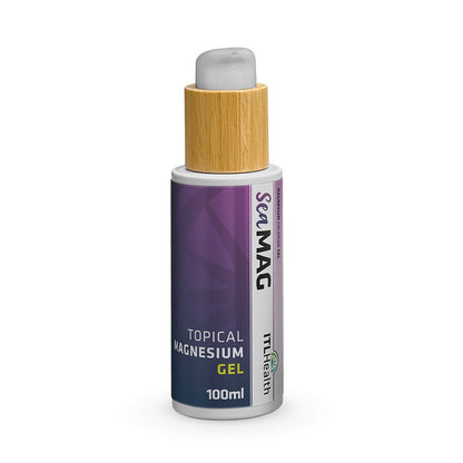 A 100ml bottle of ITL Health SeaMAG Topical Magnesium Gel