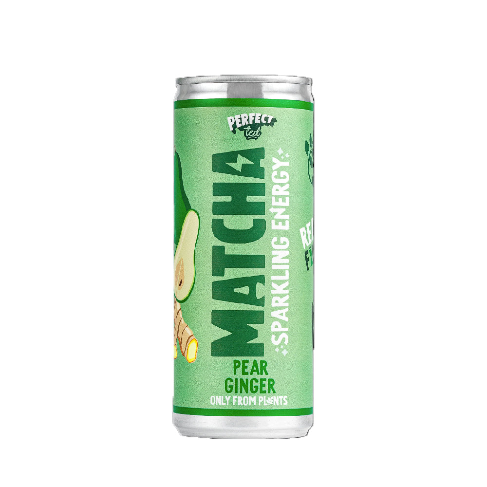 can of PerfectTed Matcha Pear &amp; Ginger