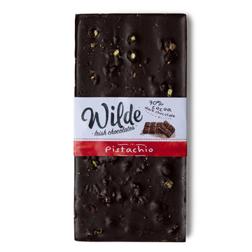 Wild Irish Chocolates Pistachio Dark 70% Cocoa Solids Chocolate Bar