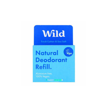 Wild Natural Deodorant Mens Cotton &amp; Sea Salt Deodorant Refill