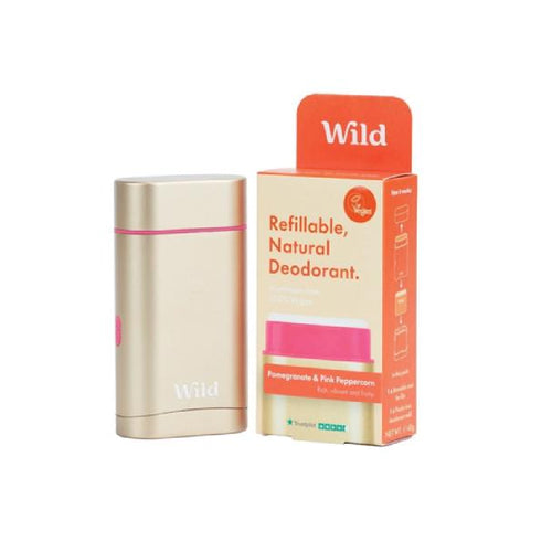 Wild Natural Deodorant Pomegranate &amp; Peppercorn Refillable Deodorant Starter Pack
