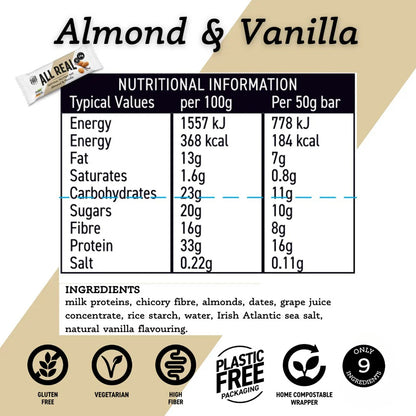 All Real Nutrition Almond Vanilla Protein Bar 