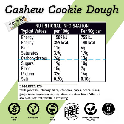All Real Nutrition Cashew Cookie Protein Bar 