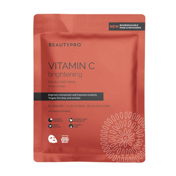 BeautyPro Brightening Collagen Sheet Mask with Vitamin C - 1 Mask