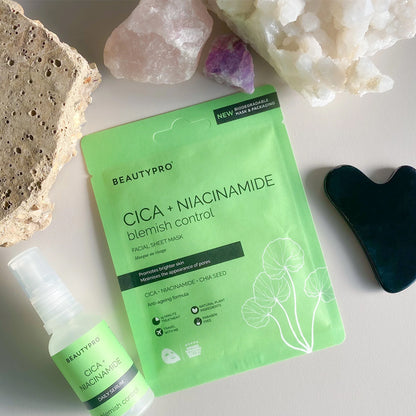 BeautyPro CICA + Niacinamide Blemish Control Facial Sheet Mask 