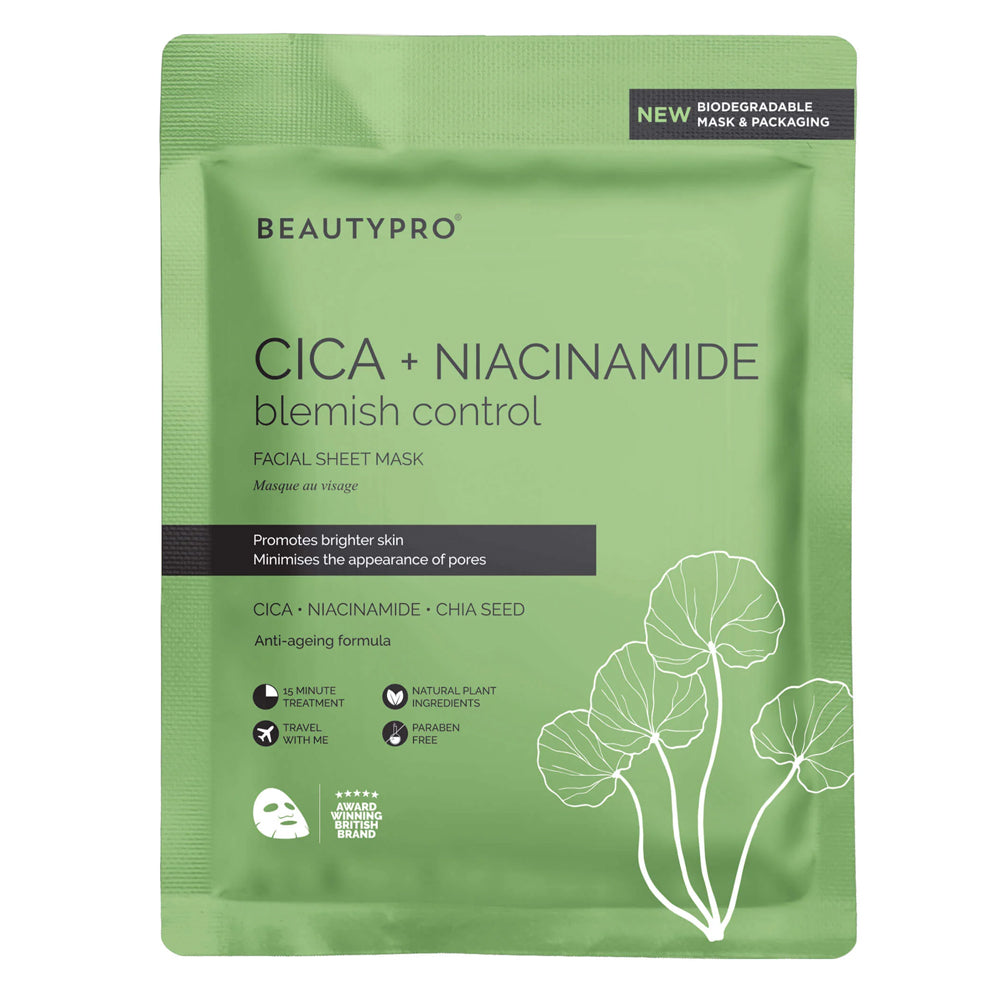 BeautyPro CICA + Niacinamide Blemish Control Facial Sheet Mask