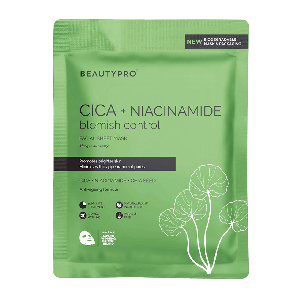Green facial sheet mask packaging with &