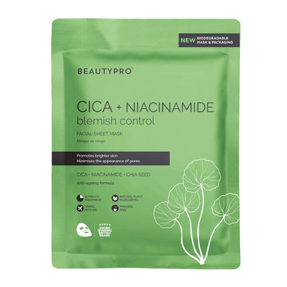 Green facial sheet mask packaging with &