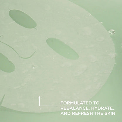 Green skincare product with text on a green background