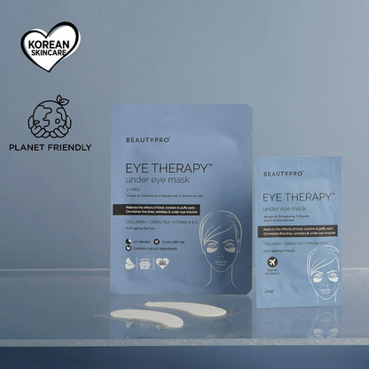 BEAUTYPRO Eye Therapy under eye mask packaging on a gray background
