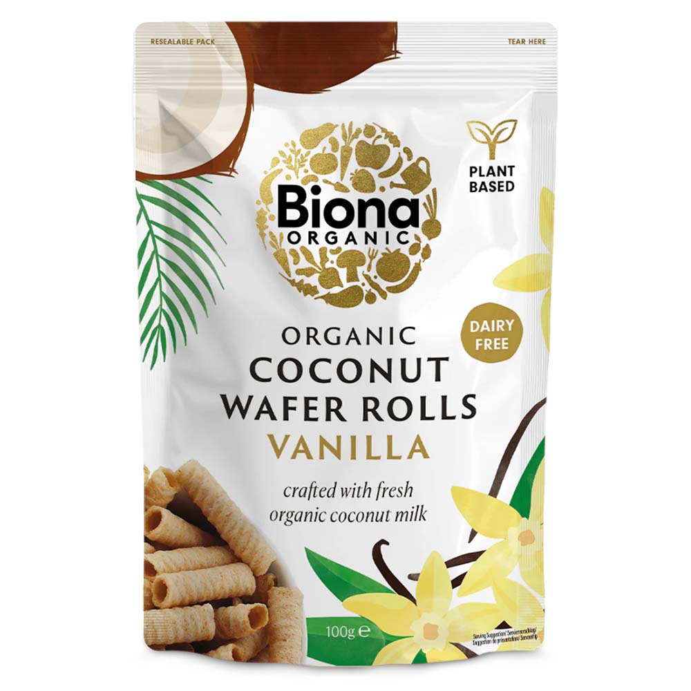 Biona Organic Coconut Wafer Rolls Vanilla