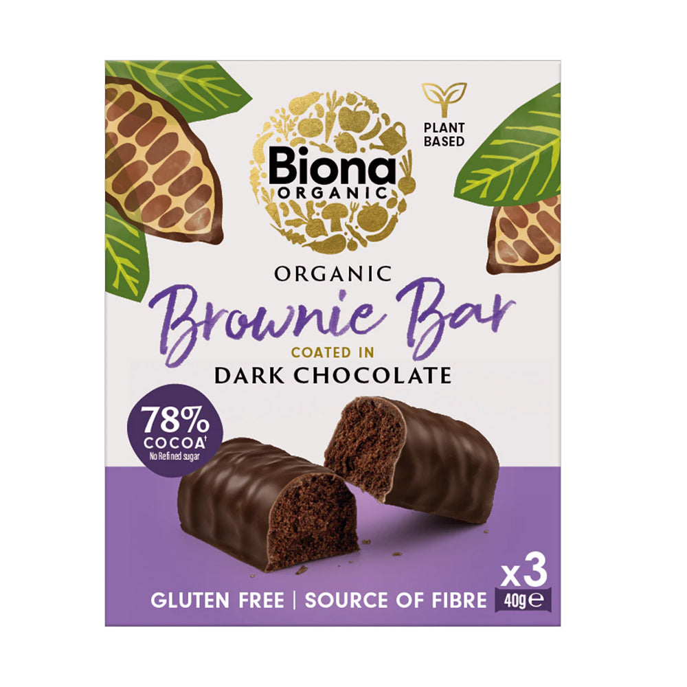 Biona Pattern Biona Organic Brownie Bar Coated in Dark Chocolate