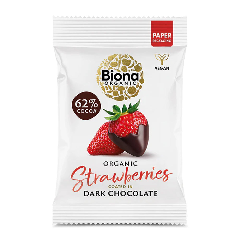 Biona Organic Strawberries Coated in Dark Chocolate