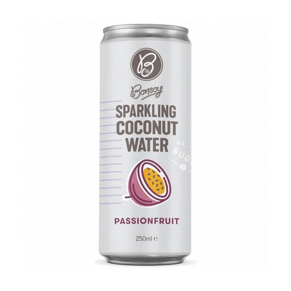Bonsoy Sparkling Coconut Water Passionfruit 250ml can