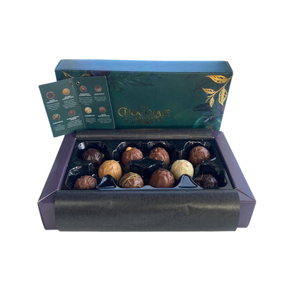 a display of decorated chocolates by the  Chocolate Garden Chocolate Box 