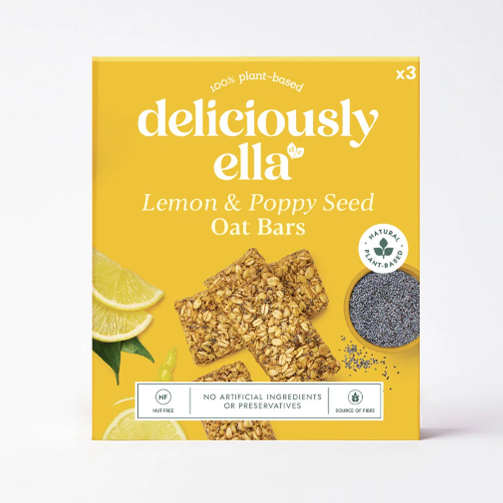 Deliciously Ella Lemon & Poppy Seed Oat Bars | Evergreen