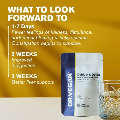 Dr. Vegan Debloat & Detox supplement packaging