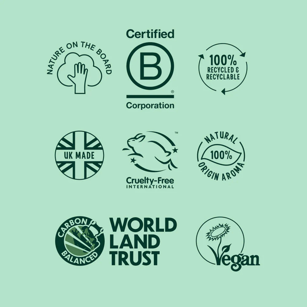 A graphic featuring nine certification and brand logos.