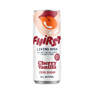 can of Fhirst Cherry Vanilla Living Soda