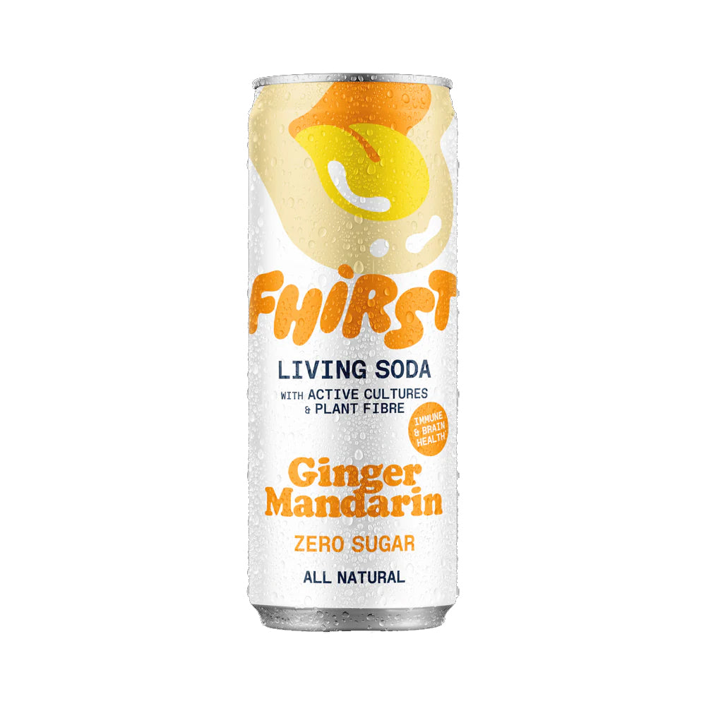can of Fhirst Ginger Mandarin Living Soda