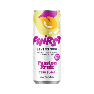 can of Fhirst Passion Fruit Living Soda