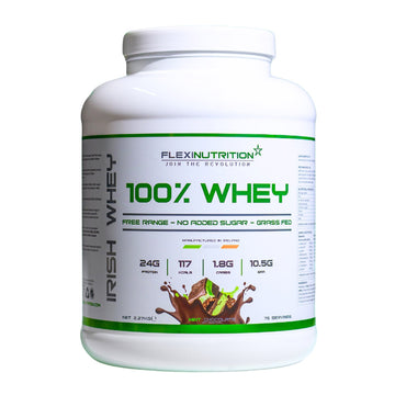 tub of Flexi Nutrition Mint Chocolate 100% Whey Protein