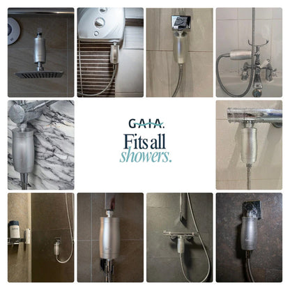 The Gaia Shower Filter - Silver fits all