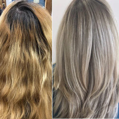 The Gaia Shower Filter - Silver hair before and after