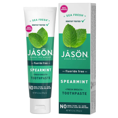 Jason Sea Fresh Spearmint Fresh Breath Toothpaste Fluoride Free