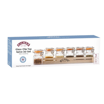 Kilner Glass Clip Top Spice Jar Set