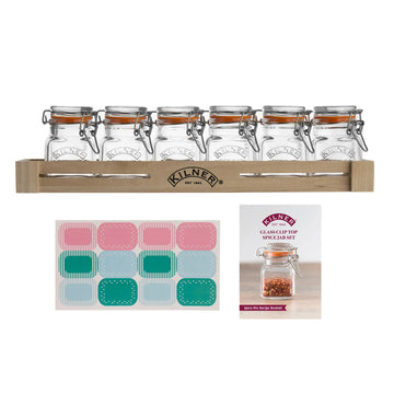 Kilner Glass Clip Top Spice Jar Set