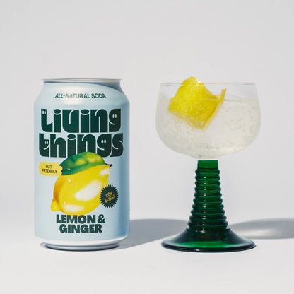 Living Things Lemon &amp; Ginger All Natural Soda