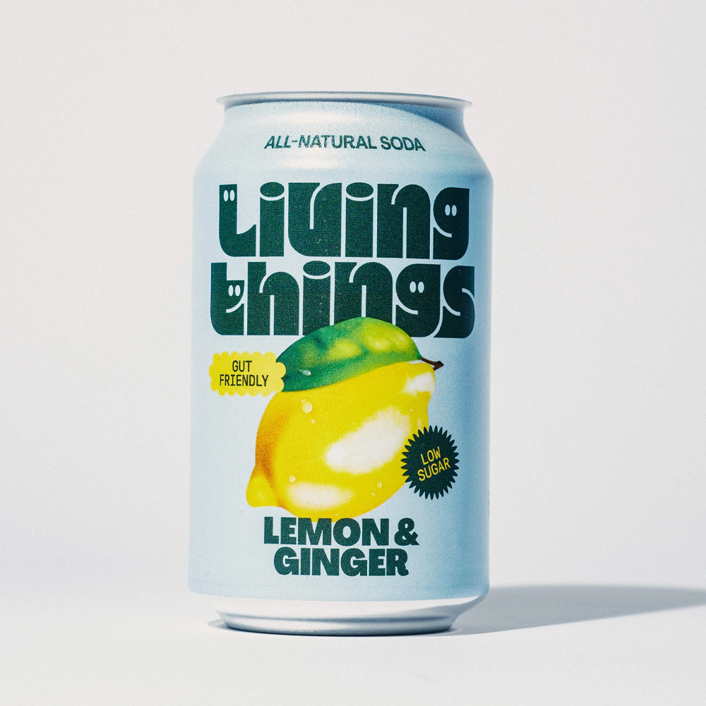 Living Things Lemon &amp; Ginger All Natural Soda