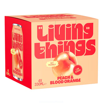 Living Things Peach &amp; Blood Orange All Natural Soda Multipack