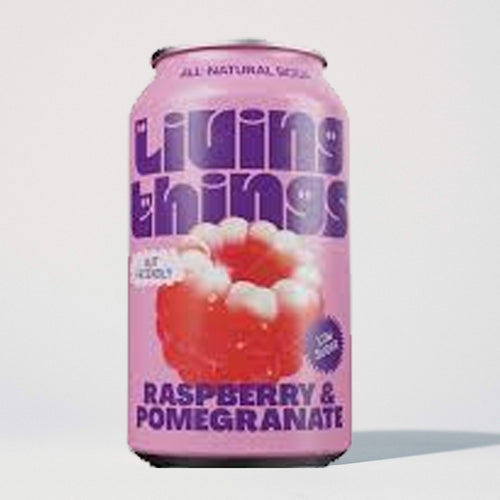 Living Things Raspberry &amp; Pomegranate All Natural Soda