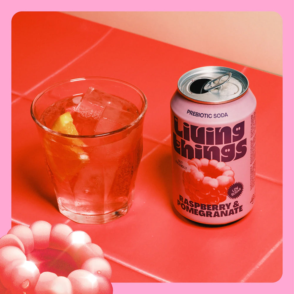 Living Things Raspberry &amp; Pomegranate All Natural Soda Multipack