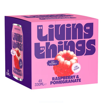 Living Things Raspberry &amp; Pomegranate All Natural Soda Multipack