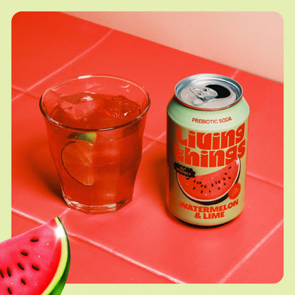 Living Things Watermelon &amp; Lime All Natural Soda Multipack