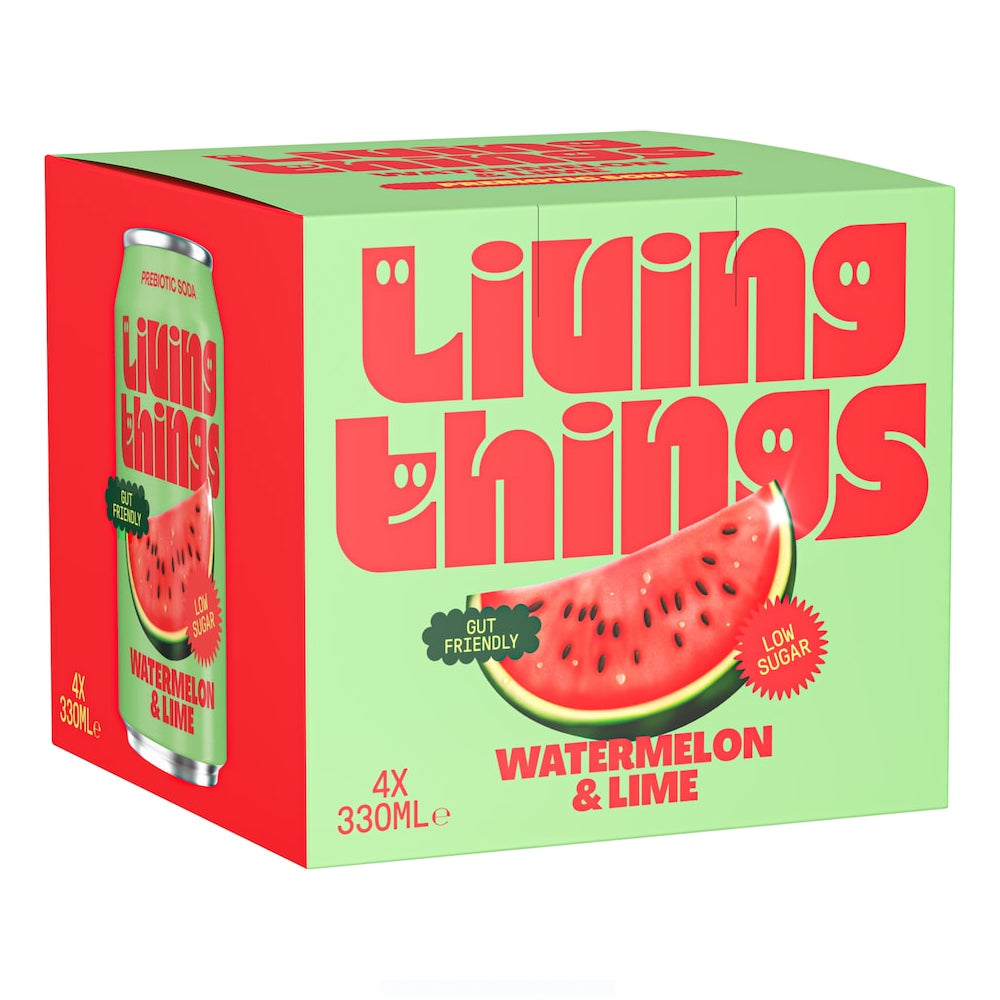 Living Things Watermelon &amp; Lime All Natural Soda Multipack