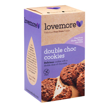 box of Lovemore Gluten-Free Double Chocolate Chip Cookies