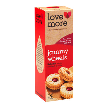 box of Lovemore Gluten-Free Jammy Wheels