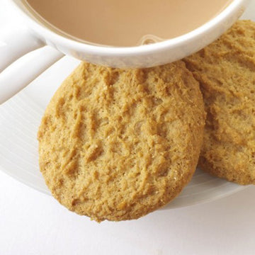plate of Lovemore Gluten-Free Stem Ginger Cookies with tea