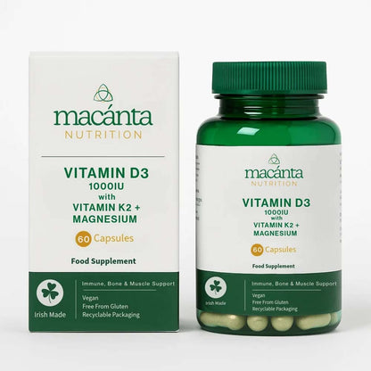 Macanta Nutrition Vitamin D3 1000IU with Vitamin K2 and Magnesium capsules